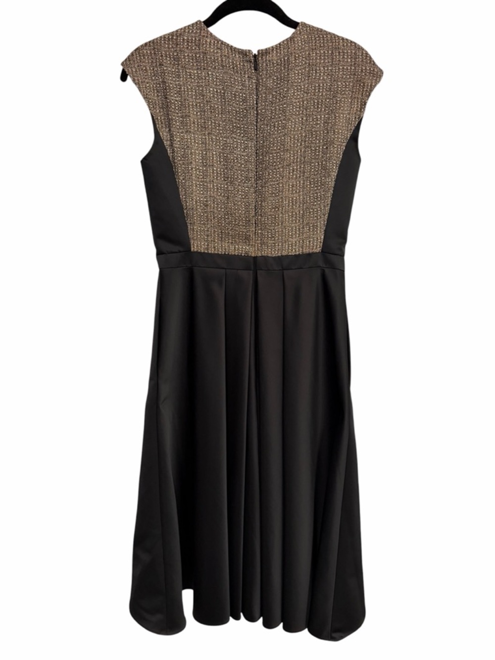 CARMEN MARC VALVO High Low Black and Gold Dress Unique 4 - Picture 8 of 12